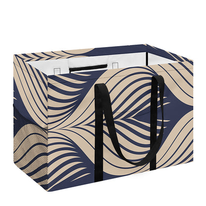 Vintage Geometric Leaf Pattern Print Utility Tote Bag