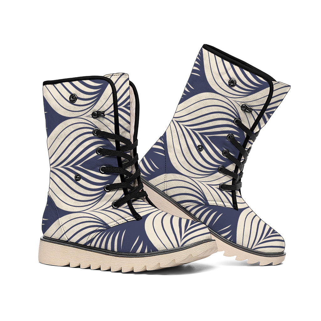 Vintage Geometric Leaf Pattern Print Winter Boots