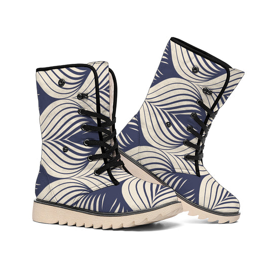 Vintage Geometric Leaf Pattern Print Winter Boots