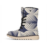 Vintage Geometric Leaf Pattern Print Winter Boots