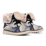 Vintage Geometric Leaf Pattern Print Winter Boots