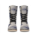 Vintage Geometric Leaf Pattern Print Winter Boots