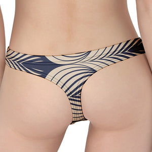 Vintage Geometric Leaf Pattern Print Women's Thong