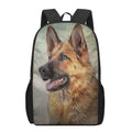 Vintage German Shepherd Portrait Print 17 Inch Backpack