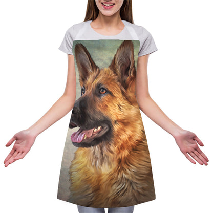 Vintage German Shepherd Portrait Print Adjustable Apron