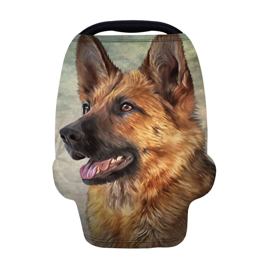 Vintage German Shepherd Portrait Print Baby Seat Cover
