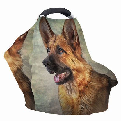 Vintage German Shepherd Portrait Print Baby Seat Cover