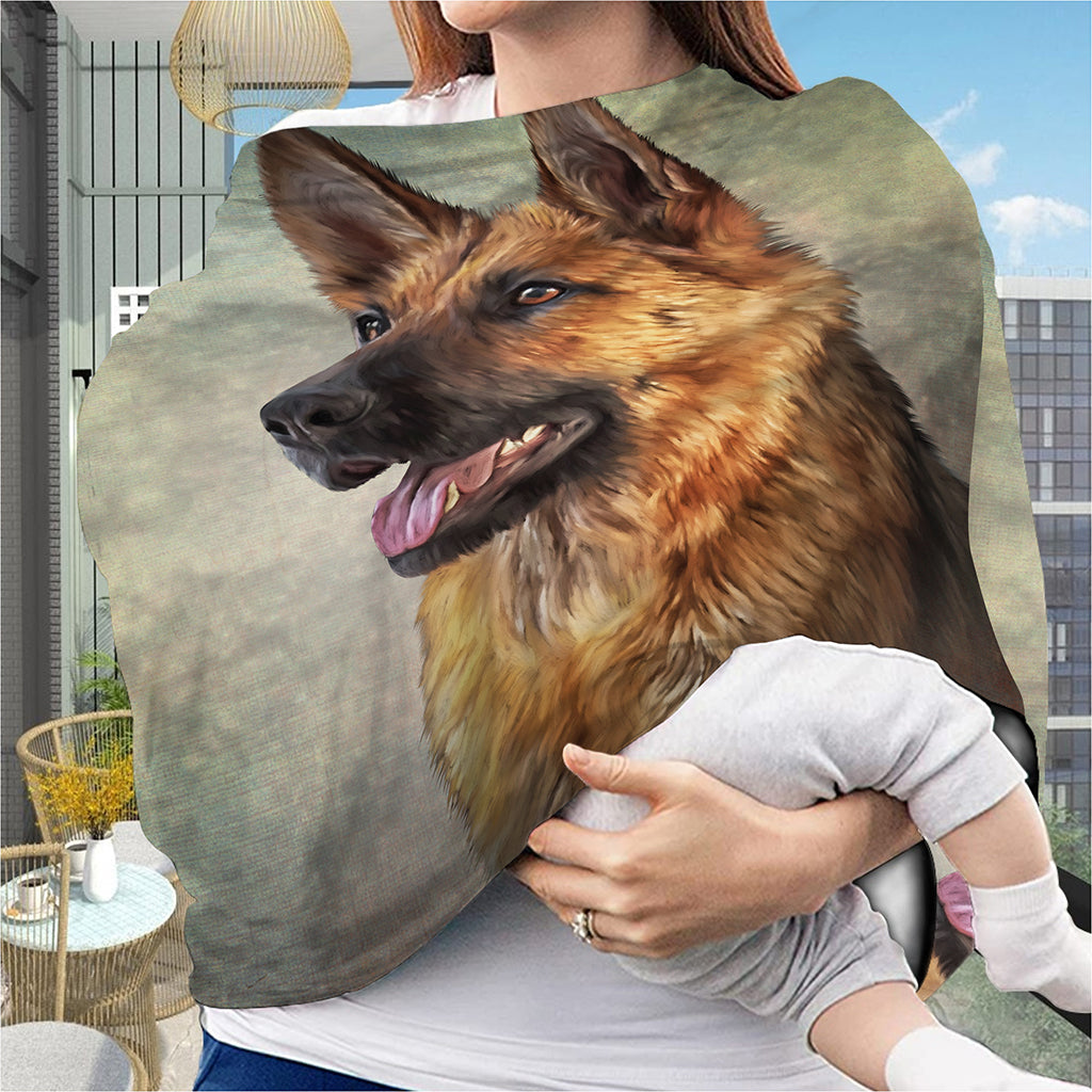 Vintage German Shepherd Portrait Print Baby Seat Cover