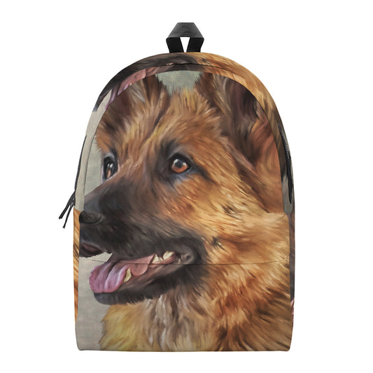 Vintage German Shepherd Portrait Print Backpack