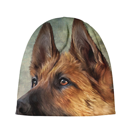 Vintage German Shepherd Portrait Print Beanie