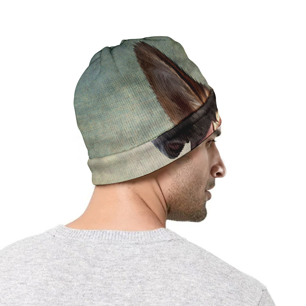 Vintage German Shepherd Portrait Print Beanie