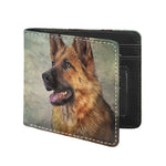 Vintage German Shepherd Portrait Print Bifold Wallet