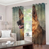 Vintage German Shepherd Portrait Print Blackout Grommet Curtains