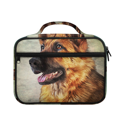 Vintage German Shepherd Portrait Print Briefcase Bible Bag