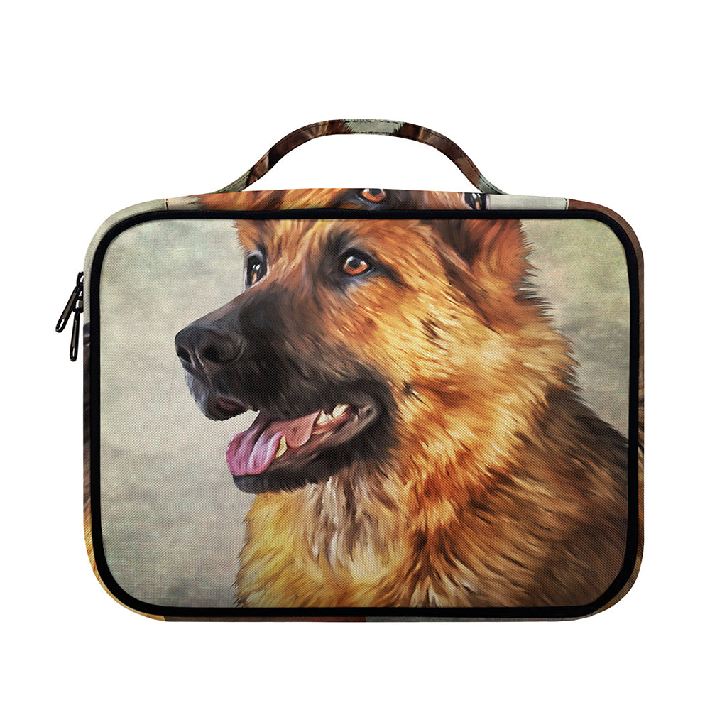Vintage German Shepherd Portrait Print Briefcase Bible Bag