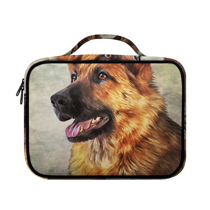 Vintage German Shepherd Portrait Print Briefcase Bible Bag