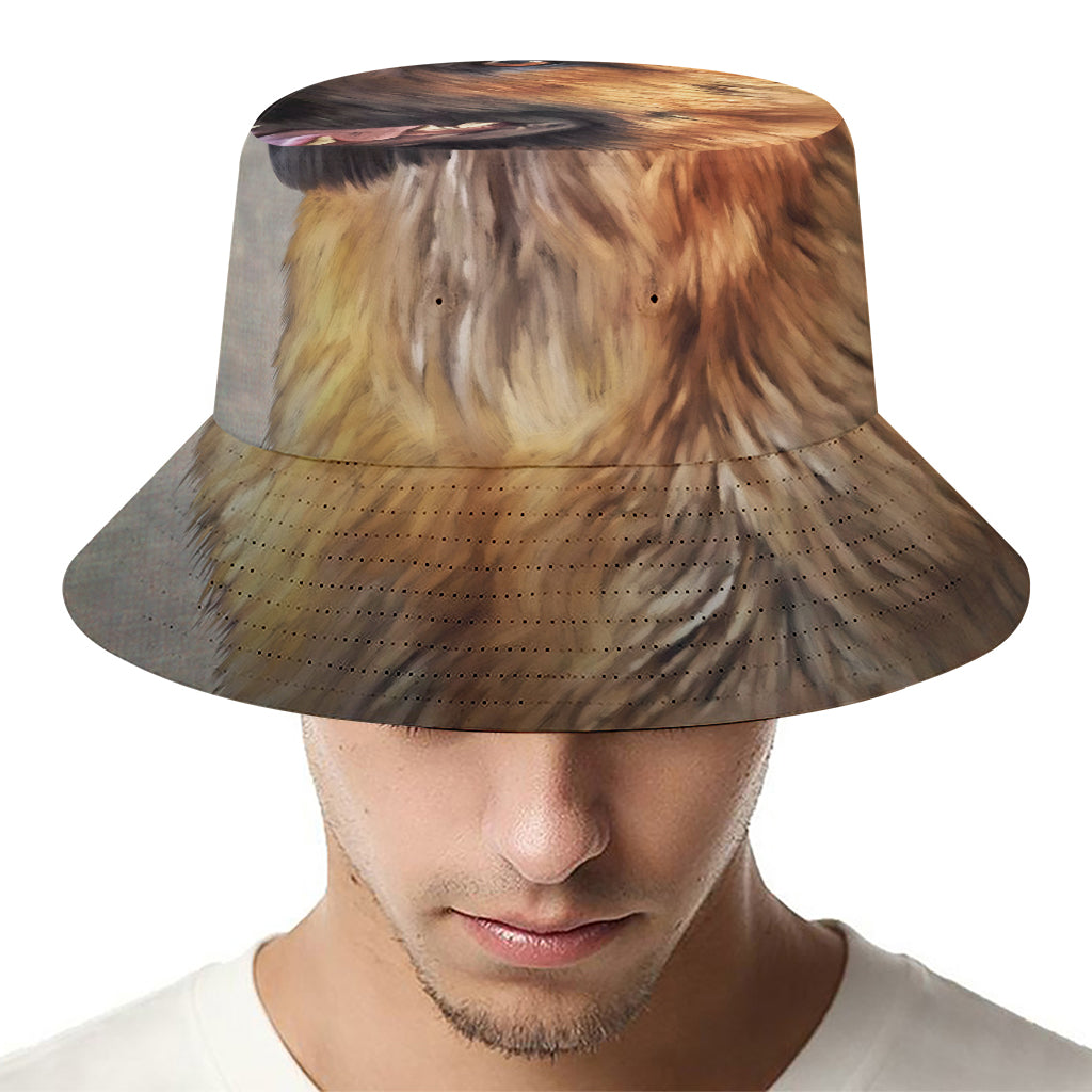 Vintage German Shepherd Portrait Print Bucket Hat