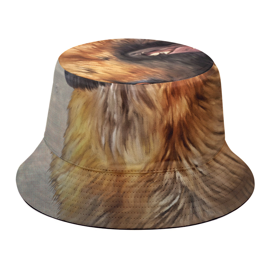 Vintage German Shepherd Portrait Print Bucket Hat