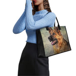 Vintage German Shepherd Portrait Print Canvas Tote Bag