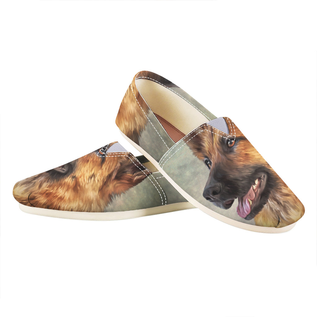 Vintage German Shepherd Portrait Print Casual Shoes