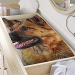 Vintage German Shepherd Portrait Print Changing Pad Cover