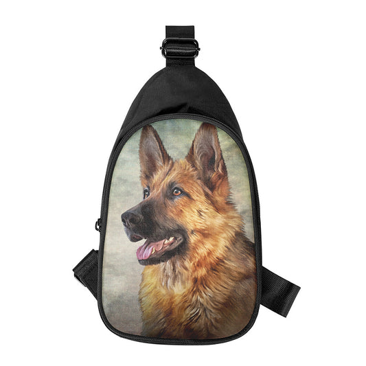 Vintage German Shepherd Portrait Print Chest Bag