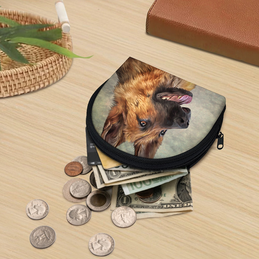Vintage German Shepherd Portrait Print Coin Purse