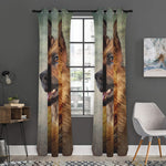 Vintage German Shepherd Portrait Print Curtain