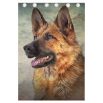 Vintage German Shepherd Portrait Print Curtain