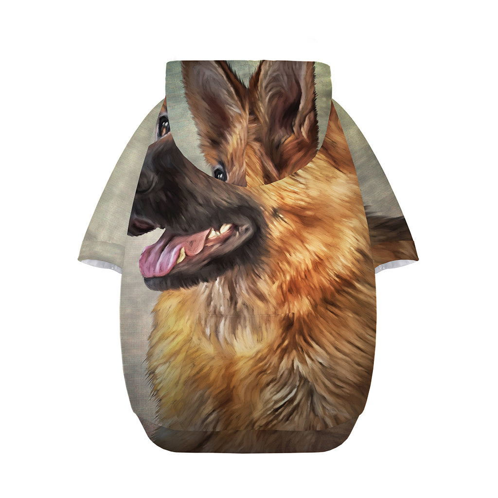 Vintage German Shepherd Portrait Print Dog Zip Up Hoodie