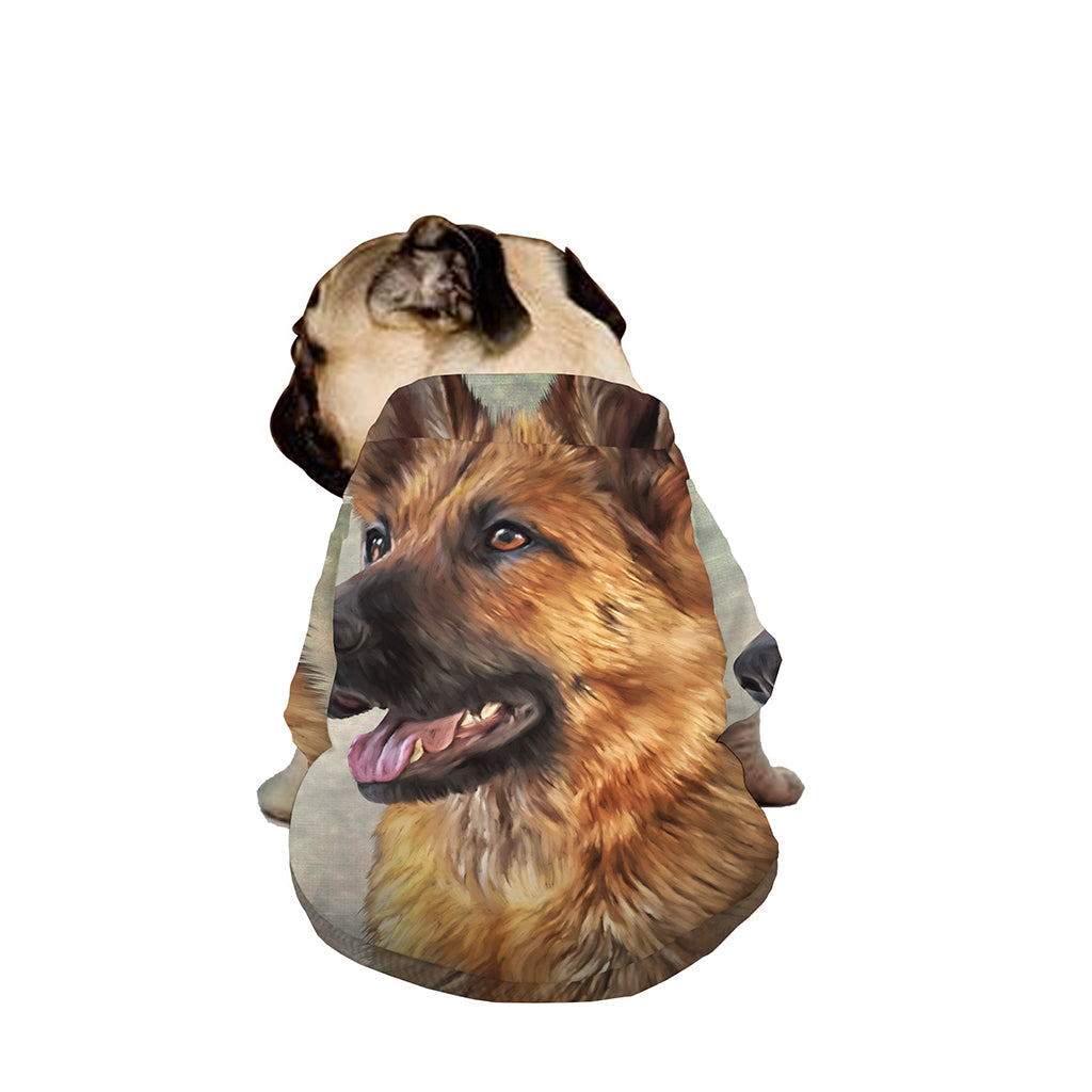 Vintage German Shepherd Portrait Print Dog Zip Up Jacket
