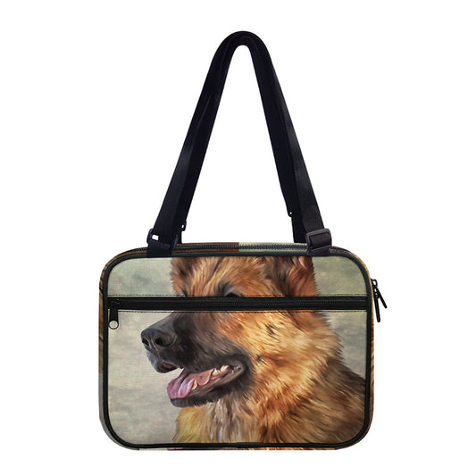 Vintage German Shepherd Portrait Print Double Strap Bible Bag