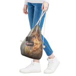 Vintage German Shepherd Portrait Print Drawstring Bag