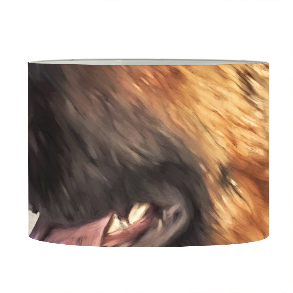 Vintage German Shepherd Portrait Print Drum Lamp Shade