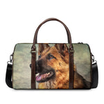 Vintage German Shepherd Portrait Print Duffle Bag