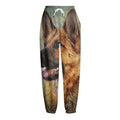 Vintage German Shepherd Portrait Print Fleece Lined Knit Pants