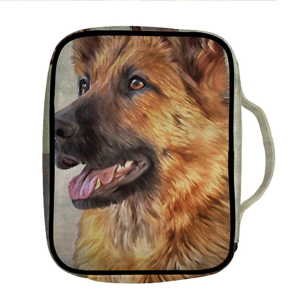 Vintage German Shepherd Portrait Print Front Pocket Bible Bag