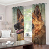 Vintage German Shepherd Portrait Print Grommet Curtains