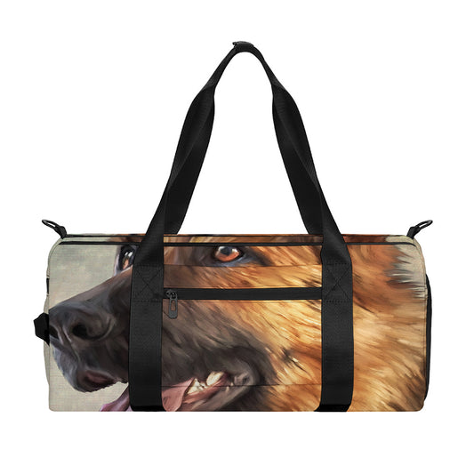Vintage German Shepherd Portrait Print Gym Bag