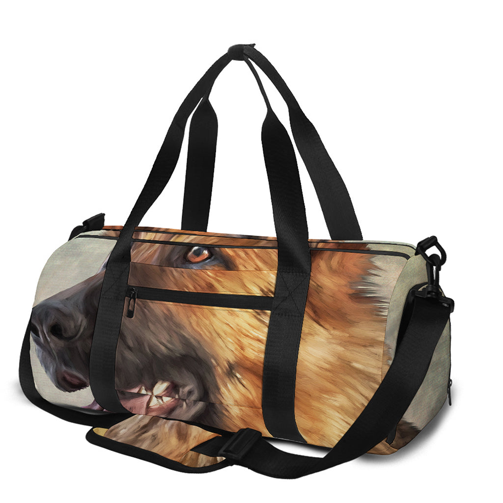 Vintage German Shepherd Portrait Print Gym Bag