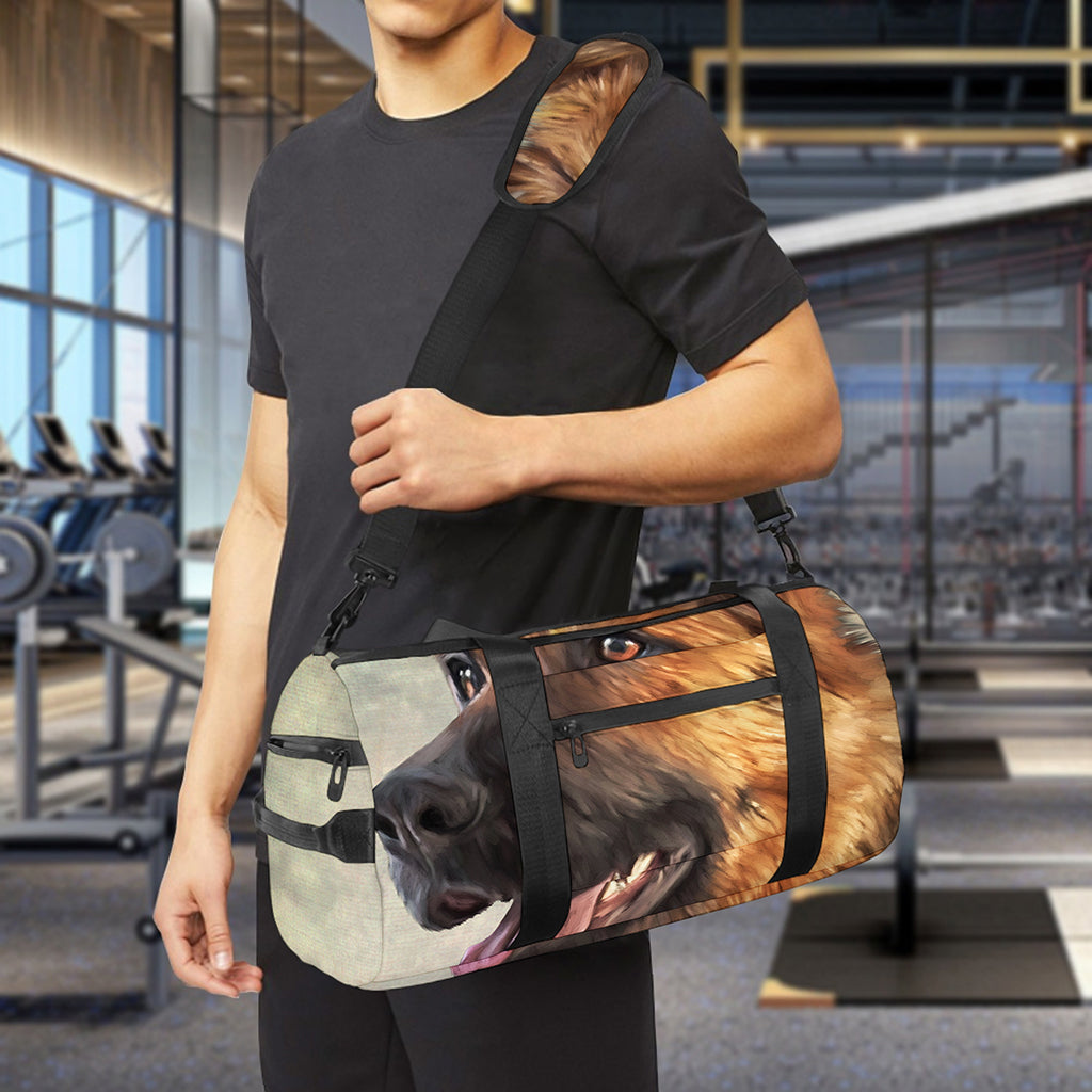 Vintage German Shepherd Portrait Print Gym Bag