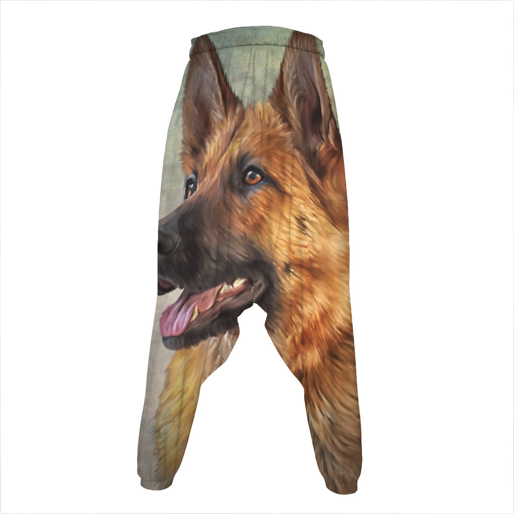 Vintage German Shepherd Portrait Print Hammer Pants