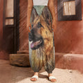 Vintage German Shepherd Portrait Print Harem Pants