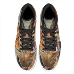 Vintage German Shepherd Portrait Print High Top Leather Sneakers