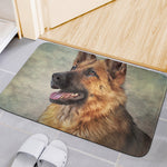 Vintage German Shepherd Portrait Print Indoor Door Mat