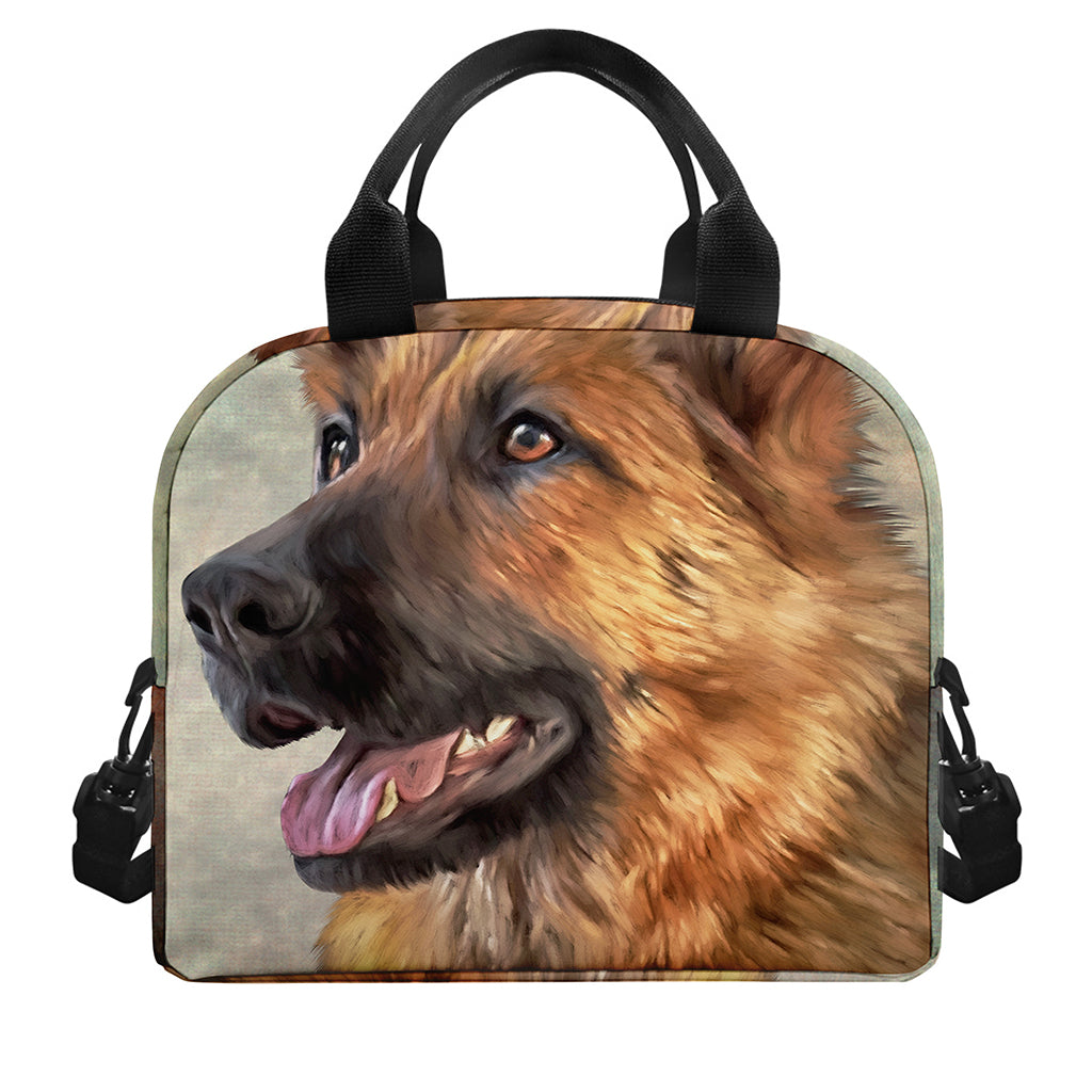 Vintage German Shepherd Portrait Print Insulated Lunch Bag