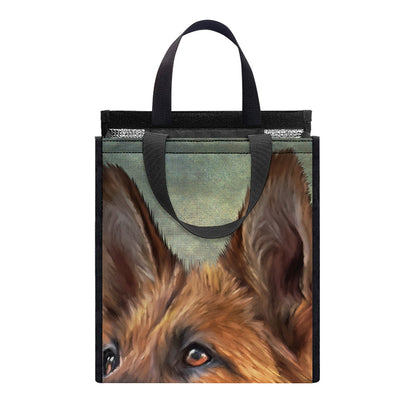Vintage German Shepherd Portrait Print Insulated Lunch Tote