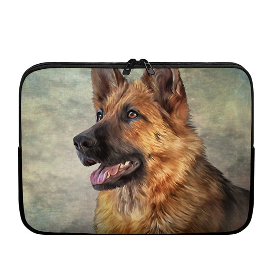 Vintage German Shepherd Portrait Print Laptop Sleeve