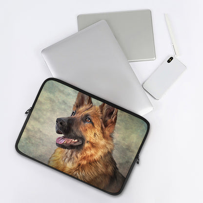 Vintage German Shepherd Portrait Print Laptop Sleeve