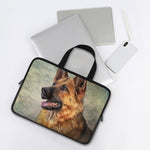 Vintage German Shepherd Portrait Print Laptop Sleeve With Handle